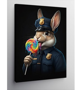 Kanvas Tablo Şekerli Tavşan Polis