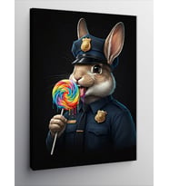 Kanvas Tablo Şekerli Tavşan Polis