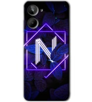 Realme 10 4G Kılıf HD Desen Baskılı Kılıf - Dark Neon Yaprak N Harfi