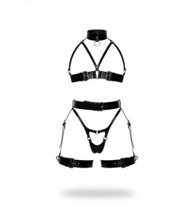 Mulvxbrf Brf02 Siyah Harness Takım Deri Tokalı Gerdanlık Detaylı - Brf1378 (Mulvix)