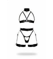 Mulvxbrf Brf02 Siyah Harness Takım Deri Tokalı Gerdanlık Detaylı - Brf1378 (Mulvix)