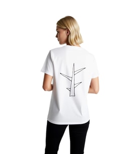 Kadın Minimalist Soyut Ağaç Deseni Baskılı Kısa Kollu Rahat Kesim Pamuk Tişört Günlük Modern Şık