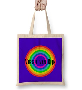Virgil van Dijk - Vintage Retro Rainbow Style Bez Çanta Uzun Saplı