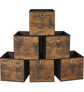 Songmics Saklama Kutusu, 6'Lı Set, Düzenleme Kutuları, Dokunmamış Kumaş, Katlanır Kutu, 30 X 30 X 30 (Çok Renkli)