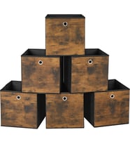 Songmics Saklama Kutusu, 6'Lı Set, Düzenleme Kutuları, Dokunmamış Kumaş, Katlanır Kutu, 30 X 30 X 30 (Çok Renkli)