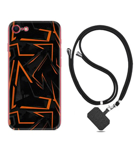 Apple iPhone 5 6 7 8 Plus Se XR Kılıf Boyun Askılı Silikon Zigzaglar 1651
