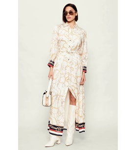 Guess Amanda Gömlek Yaka Kadın Çok Renkli Elbise 6RGK337439A-PM6Z