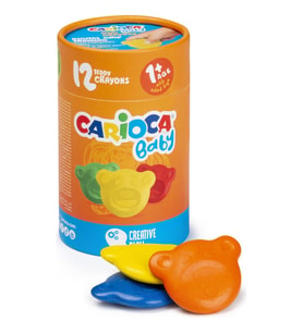 Carioca Teddy Şekilli Kirletmeyen Mum Boyalar 12 Li (Karışık)