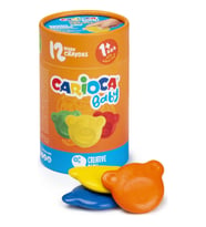 Carioca Teddy Şekilli Kirletmeyen Mum Boyalar 12 Li (Karışık)
