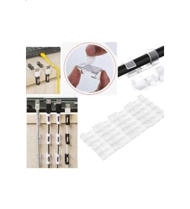 EV VE OFİS IÇİN 20'Lİ YAPIŞKANLI ŞEFFAF KABLO DÜZENLEYİCİ VE TOPLAYICI
