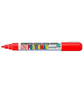 Zig Posterman Waterproof Boyama Markeri Fine Uç 1 mm RED 