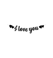 Kaligrafi Banner Siyah I Love You M243