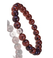 Sertifikalı Kırmızı Obsidyen Taşı Bileklik (Gümüş Aparatlı) (Çok Renkli)