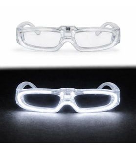 Beyaz Led Işıklı Parti Gözlüğü 3 Modlu – Glow Gece Eğlence Gözlüğü
