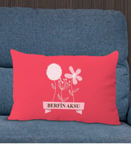 BK Gift Kişiye Özel İsimli Anneler Günü Tasarımlı Premium Kumaş Kırmızı Dikdörtgen Kırlent Yastık, Anneler Günü Hediyesi, Ev Dekorasyonu-4