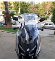 MOTOCAM QJ Fort 350 Ön Cam 2023-2026 Model 74cm Şeffaf Renkli 4mm UZUN