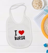 BK Kids I Love Bursa Tasarımlı Bebek Mama Önlüğü - Model 1