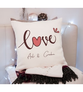Love İsim Baskı Yastık Kişiye Özel