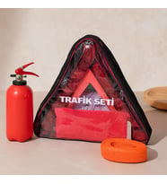 Oto Trafik ve İlk Yardım Seti - 1 kg Yangın Tüpü, Reflektörlü