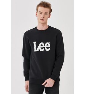L80XTJ01 Lee REGULAR FİT NORMAL KESİM %100 PAMUK SIFIR YAKA SWEATSHİRT (Siyah)