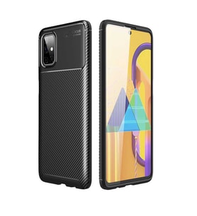 Samsung Galaxy M51 Kılıf Esnek Soft Karbon Tasarım Legion Serisi (Siyah)