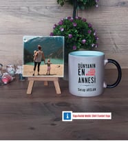 Anneler Günü Hediyesi Fotoğraflı Dekoratif Taş, Kupa Bardak Beyaz Hediye (Model 9)