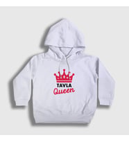 Presmono Unisex Çocuk Beyaz Backgammon Queen Tavla Kraliçesi Oyun V2 Kapüşonlu Sweatshirt 417741tt (Beyaz)