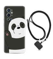 Tecno Spark 9 Pro Kılıf Silikon Boyun Askılı İpli Desenli Silikon Hello Panda 1709