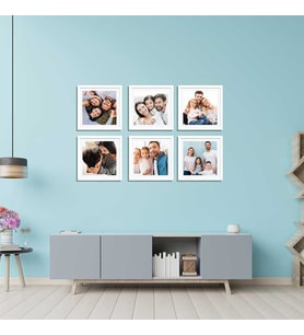 Yapışan Kare Çerçeve Sök-Tak-Yapıştır 3Lü Paket-Fotoğraf çerçevesi 20x20 (Beyaz)