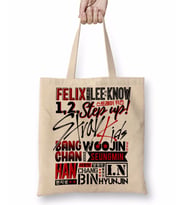 Stray Kids Font Collage Bez Çanta Uzun Saplı