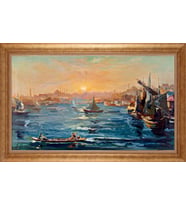 EV İŞYERİ OFİS İÇİN ALTIN ÇERÇEVELİ PASPARTULU TABLO VB688