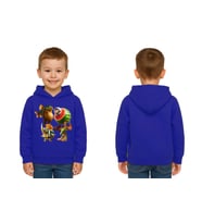 Unisex Brainrot Baskılı Çocuk Swaetshirt Kapüşonlu 3 İplik Şardonlu (SAKS MAVI)