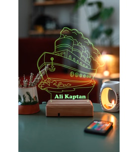 Kişiye Özel Hediye 3D Buhar Çıkaran Gemi Masaüstü Dekoratif Led Lamba