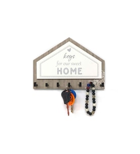 CajuArt Gri Kahverengi Üçgen Keys For Home Askı Anahtarlık Dekor (Kahverengi Açık)