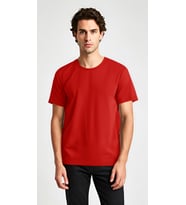 Baymen Yüksek Kalite %100 Pamuk Esnek Bol Tshirt (Kırmızı)