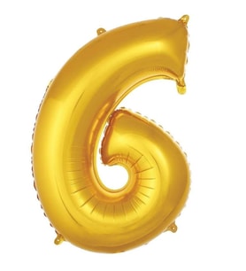 Gold 6 Rakam Folyo Balon 36 cm 1Adet