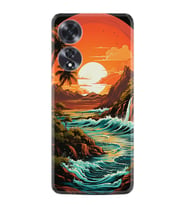 Oppo A60 Kılıf Boutique Baskılı Resimli Retro Mountain Pcode -079