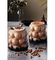 Mareluxe Bubbly Tasarım Cam Kahve Bardağı – Estetik Buzlu Ve Soğuk İçecekler İçin Modern Bubble Glass (Şeffaf)