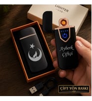 Kişiye Özel 5 Farklı Tasarım  Kurt Logo Seçeneğiyle Usb Şarjlı Çakmak - Hemen Kargo