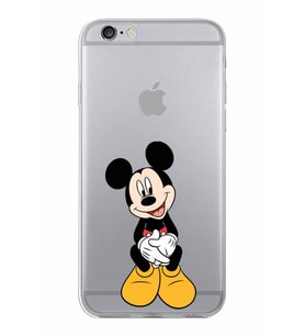 Apple iPhone 6 Uyumlu Kapak Mickey Mouse Tasarımlı Şeffaf Silikon Kılıf