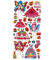 Sticker Kabartmalı Stiker Defter, Planlayıcı Etiket (sk099) 9x18 cm- Peri Kız Giydirme