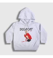 Presmono Unisex Çocuk Beyaz Candy Müzik Doja Cat Kapüşonlu Sweatshirt 489477tt