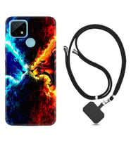 Realme C11 C21 C21Y C25Y C11 2021 Kılıf Boyun Askılı Silikon Red Blue Leon 1714
