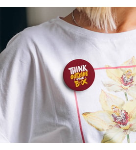 Think Outside The Box Buton Rozet 3 adet