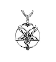 voyageaccessory Paslanmaz Çelik Sabbatic Keçi Ritüel Lucifer Pentagram Kolye /Goat Keçi Kolye / 65 cm Zincirli