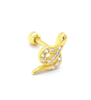 FerizZ Altın Kaplama Zirkon Taşlı Yılan Piercing PRC-154