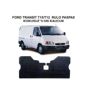 Ford Transit T.12-t.15 1995-1999 Yılları Arası Uyumlu Paspas Siyah Renk (Siyah - Beyaz)