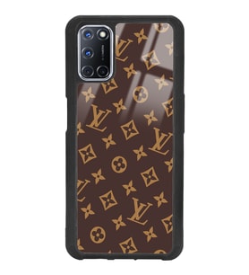 Oppo A72 Uyumlu Kahverengi LV Tasarımlı Glossy Telefon Kılıfı