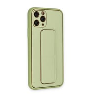 İphone 11 Pro Kılıf Co Deri Standlı Kapak - Su Yeşili