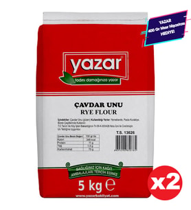 Yazar Taş Değirmende Öğütülmüş Çavdar Unu 5 Kg x 2 Paket